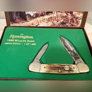 Remington Genuine Stag 1999 Wildlife Series Canoe Knife
